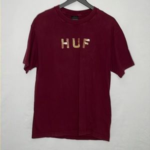 Huf Graphic Short Sleeve T Shirt in Burgundy-Large